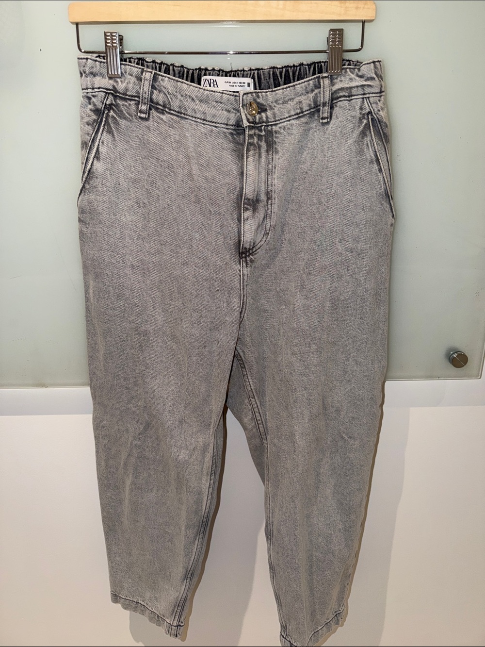 Zara Women’s Washed Grey Denim Jeans